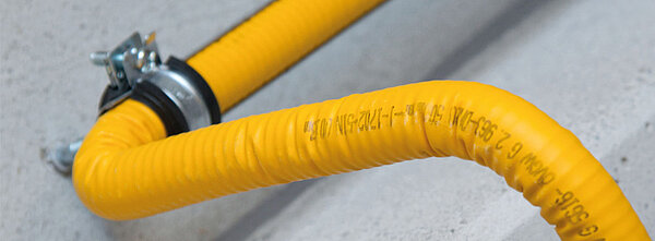 Tubo gas corrugato formabile PLT-CST Boagaz con collare di montaggio omologato